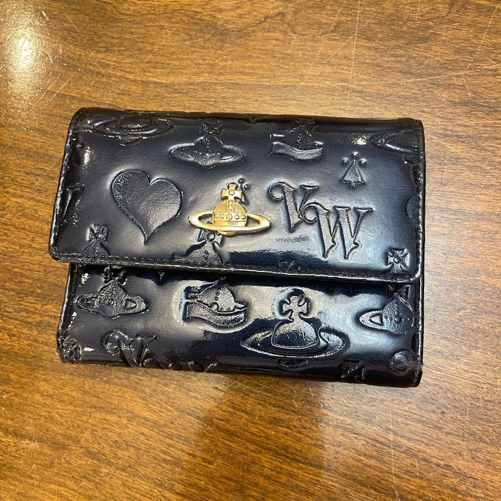Vivienne Westwood. Genuine leather dark blue genuine leather made in Italy.